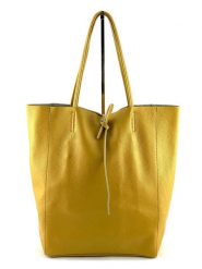 Marlon Skórzany shopper bag w kolorze żółtym - 37 x 40 x 12 cm rozmiar: onesize. Żółte shopper bag damskie Marlon, bez wzorów, z materiału, na ramię, bez dodatków. Za 228.38 zł.