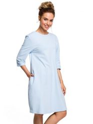 Made of emotion Sukienka w kolorze błękitnym rozmiar: L. Niebieskie sukienki damskie Made Of Emotion, l, bez wzorów, bez kołnierzyka, bez ramiączek, midi, rozkloszowane. Za 131.12 zł.