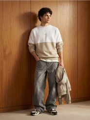 Bluza crewneck z domieszką bawełny - biały. Białe bluzy bez kaptura męskie Sinsay, l, z bawełny. Za 49.99 zł.