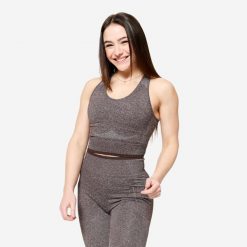 Koszulka do treningu siłowego damska Domyos bez rękawów. Białe bluzki sportowe damskie DOMYOS, xs, bez wzorów, z elastanu, bez ramiączek. Za 64.99 zł.