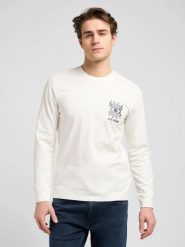 MESKA KOSZULKA LEE LS TEE ECRU 112373176. Koszulki męskie z długim rękawem Lee, m. Za 89.99 zł.