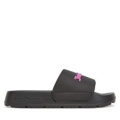 Klapki Juicy Couture. Czarne klapki damskie Juicy Couture, bez wzorów, bez obcasa. Za 99.99 zł.