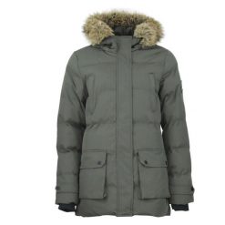 Parka dla kobiet Peak Mountain. Zielone parki damskie Peak Mountain, s, z aplikacjami, z futra. Za 314.50 zł.