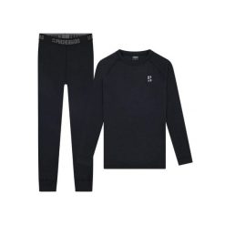 Koszulka z wełny merynosów termoutwardzalna – damska – koszula + legginsy. Czarne bielizna termoaktywna damska POEDERBAAS, bez wzorów, z wełny. W wyprzedaży za 438.12 zł.