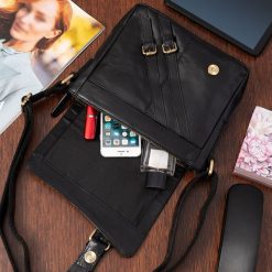 Torba męska skórzana na ramię zgrabna czarna elegancka Beltimore N03. Czarne torby męskie na ramię bez wzorów, na ramię. Za 299.90 zł.