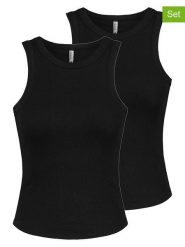 Sublevel Topy (2 szt.) w kolorze czarnym rozmiar: M. Czarne topy damskie Sublevel, m, bez wzorów, bez kołnierzyka. Za 79.77 zł.