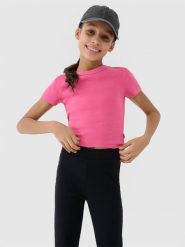 4F T-shirt slim crop top gładki dziewczęcy - różowy 152 (11-12 lat). Czerwone koszulki dziewczęce 4f, s, bez wzorów, z bawełny, bez ramiączek. W wyprzedaży za 19.99 zł.