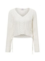 Noisy May Sweter z dzianiny - NMLuna Kobiety biały, L. Białe swetry klasyczne damskie Noisy may, l, z bawełny, bez kołnierzyka. Za 159.95 zł.