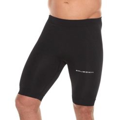 Spodnie do biegania 1/2 męskie Brubeck RUNNING FORCE. Czarne szorty męskie Brubeck, bez wzorów, z elastanu, sportowe. Za 124.99 zł.