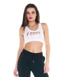 Podstawowy top damski. Białe topy sportowe damskie LEONE 1947 APPAREL, l, bez wzorów, z bawełny, bez ramiączek. Za 42.06 zł.