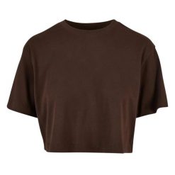 Krótka Koszulka Damska Oversize Crop. Brązowe bluzki damskie Urban Classics, xl, bez wzorów, bez kołnierzyka. Za 55.99 zł.