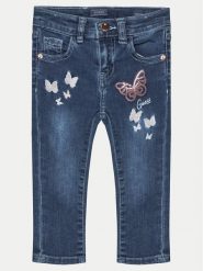 Guess Jeansy K5RA06 D4CA0 Granatowy Skinny Fit. Niebieskie spodnie dziewczęce Guess, z bawełny. Za 119.99 zł.
