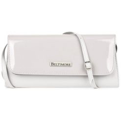 Kopertówka wieczorowa Beltimore W20 szara. Szare torebki wieczorowe z aplikacjami, ze skóry, eleganckie, bez kołnierzyka, bez ramiączek. Za 76.99 zł.