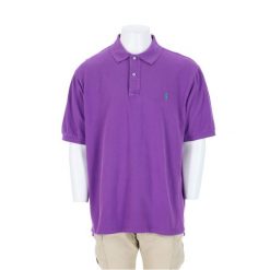 Męska koszulka polo z krótkim rękawem. Fioletowe koszulki polo męskie Ralph Lauren, l, bez wzorów, z materiału, bez ramiączek. Za 102.20 zł.