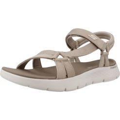 Sandały SKECHERS GO WALK FLEX SANDAL Jasnobrązowy. Brązowe sandały damskie Skechers, bez wzorów, z tkaniny, bez obcasa. Za 215.99 zł.