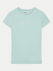 Guess T-Shirt J4RI49 J1314 Zielony Regular Fit. Zielone koszulki dziewczęce Guess, z aplikacjami, z bawełny, bez ramiączek. Za 59.99 zł.