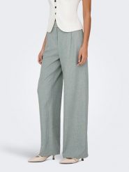 ONLY Spodnie w kolorze zielonym rozmiar: XS/L32. Zielone spodnie materiałowe damskie Only, bez wzorów, z materiału, z podwyższonym stanem. Za 91.56 zł.