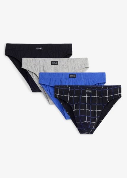 Slipy (5 par). Czarne slipki męskie bonprix, bez wzorów, z bawełny. Za 87.99 zł.