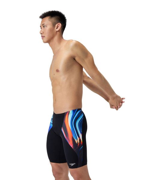 Kąpielówki męskie spodenki kąpielowe Speedo Allover V-Cut. Czarne kąpielówki męskie Speedo, l, bez wzorów, z materiału, na fitness i siłownię. Za 225.40 zł.