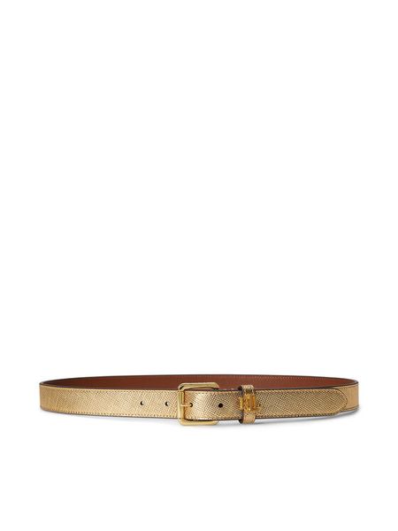 LAUREN RALPH LAUREN Pasek 412P10154001 Złoty. Żółte paski damskie Lauren Ralph Lauren, bez wzorów, ze skóry. Za 293.99 zł.