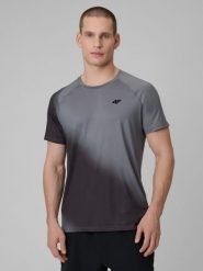 4F Koszulka treningowa regular szybkoschnąca męska - szara XXL. Szare t-shirty sportowe męskie 4f, m, ze skóry, bez ramiączek. Za 129.99 zł.