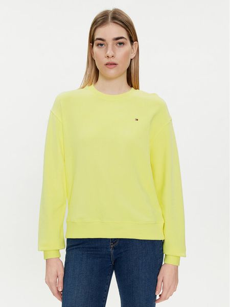 Tommy Hilfiger Bluza Flag WW0WW41246 Żółty Regular Fit. Żółte bluzy bez kaptura damskie Tommy Hilfiger, m, z bawełny. Za 249.99 zł.