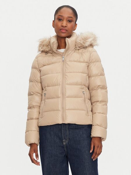 Tommy Hilfiger Kurtka puchowa WW0WW43520 Beżowy Regular Fit. Brązowe kurtki damskie Tommy Hilfiger, l, bez wzorów, z puchu, bez kaptura. Za 909.99 zł.