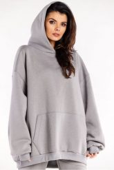 Bluza oversize z kapturem bawełniana szara. Szare bluzy z kapturem damskie Infinite You, l, z bawełny. Za 259.00 zł.