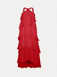 Vero Moda Sukienka wieczorowa Felicia 10295237 Czerwony Slim Fit. Czerwone sukienki damskie Vero Moda, m, bez wzorów, z syntetyku, wizytowe, bez kołnierzyka, bez ramiączek. Za 239.99 zł.