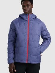 4F Puchowa kurtka trekkingowa w kolorze fioletowym rozmiar: L. Różowe kurtki męskie 4f, na zimę, l, bez wzorów, z materiału, bez kaptura. Za 229.99 zł.