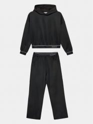 Calvin Klein Jeans Dres Shine Logo IG0IG02299 Czarny Regular Fit. Czarne spodnie dziewczęce Calvin Klein Jeans, z dresówki. Za 459.99 zł.