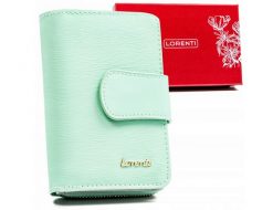 Portfel skórzany Lorenti 76115-SH-RFID-8 miętowy. Zielone portfele damskie LORENTI, bez wzorów, ze skóry. Za 100.00 zł.