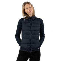 Damska lekka kurtka puchowa bez rękawów Horze Amber. Niebieskie kurtki damskie HORZE, bez wzorów, z puchu, bez kaptura. Za 295.50 zł.