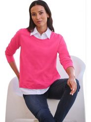 Heine Bluza w kolorze różowym rozmiar: 38. Różowe bluzy bez kaptura damskie Heine, z bawełny. Za 59.95 zł.