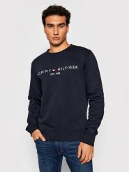 Tommy Hilfiger Bluza Logo MW0MW11596 Granatowy Regular Fit. Niebieskie bluzy bez kaptura męskie Tommy Hilfiger, m, z bawełny. Za 359.99 zł.