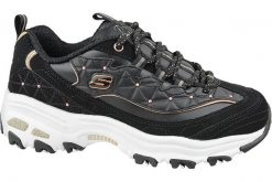 Buty sportowe Sneakersy damskie, D'Lites. Czarne buty sportowe na co dzień damskie Skechers, bez wzorów, z materiału, trekkingowe. Za 309.99 zł.