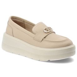 Półbuty damskie Vinceza, ze skóry naturalnej licowej ozdobna klamra wygodna platforma styl casual, beżowe, 39974. Brązowe półbuty damskie VINCEZA, z aplikacjami, z jeansu, casualowe, bez obcasa, na platformie. Za 161.90 zł.