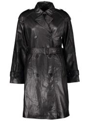 Apple of Eden Skórzany płaszcz w kolorze czarnym rozmiar: 42. Czarne płaszcze damskie Apple of Eden, bez wzorów, ze skóry. Za 704.47 zł.