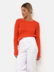Just Cashmere Kaszmirowy sweter "Vivian" w kolorze pomarańczowym rozmiar: XXL. Pomarańczowe swetry klasyczne damskie Just Cashmere, xxl, z kaszmiru, bez kołnierzyka. Za 358.48 zł.