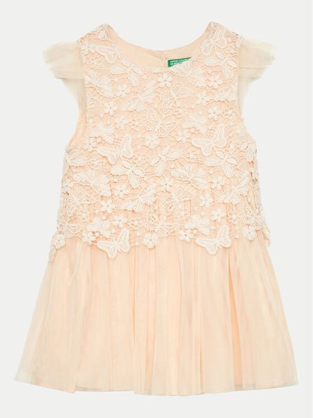 United Colors Of Benetton Sukienka codzienna 40WMGV01R Różowy Regular Fit. Czerwone sukienki dziewczęce United Colors Of Benetton, bez wzorów, z syntetyku, bez ramiączek. Za 99.99 zł.