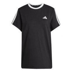 Koszulka damska ADIDAS W 3S BF T S. Czarne t-shirty damskie Adidas, s, bez wzorów, z bawełny, bez kołnierzyka. Za 119.00 zł.