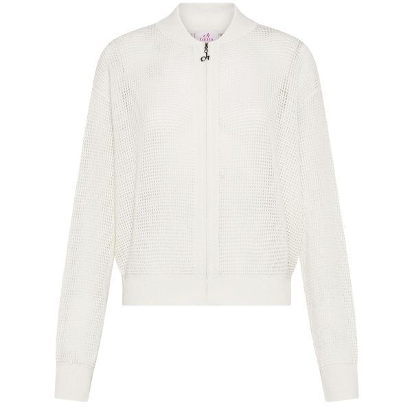 Bluza Deha Z Efektem Siateczki I Pełnym Zamkiem Damskie. Białe bluzy bez kaptura damskie Deha, m, z bawełny. Za 577.99 zł.