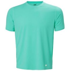 Koszulka Helly Hansen Shine Solen. Zielone t-shirty sportowe męskie Helly Hansen, na lato, l, z elastanu, bez ramiączek, do biegania. Za 315.50 zł.
