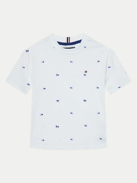 Tommy Hilfiger T-Shirt KB0KB09353 S Biały Regular Fit. Białe t-shirty chłopięce Tommy Hilfiger, bez wzorów, z bawełny, bez ramiączek. Za 109.99 zł.