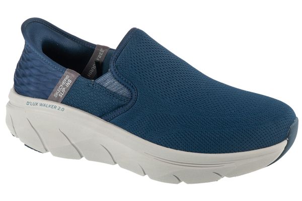 Buty sportowe Sneakersy męskie, Slip-ins: D'Lux Walker 2.0 - Reeler. Niebieskie buty sportowe na co dzień męskie Skechers, z materiału, bez zapięcia, trekkingowe. Za 349.99 zł.