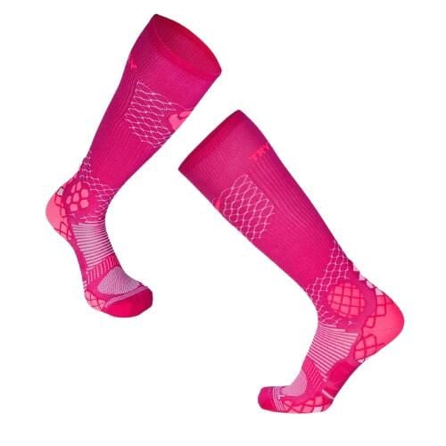 Długie skarpetki uciskowe podkolanówki różowe. Czerwone skarpetki damskie TRY TO FLY, bez wzorów. W wyprzedaży za 86.39 zł.