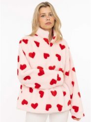 Zwillingsherz Bluza polarowa "Herzi" w kolorze jasnoróżowym rozmiar: XL. Różowe bluzy bez kaptura damskie Zwillingsherz, xl, z polaru. Za 149.95 zł.