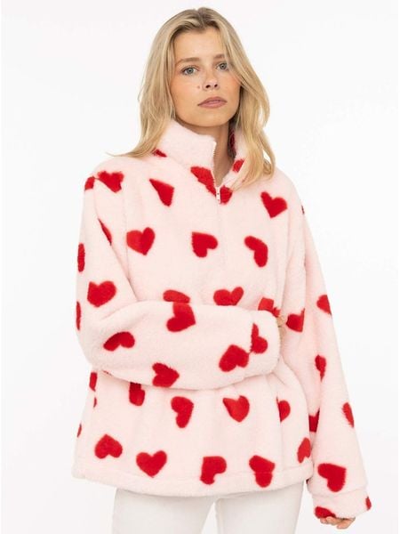 Zwillingsherz Bluza polarowa "Herzi" w kolorze jasnoróżowym rozmiar: XL. Różowe bluzy bez kaptura damskie Zwillingsherz, xl, z polaru. Za 149.95 zł.