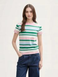 T-SHIRT KOSZULKA DAMSKA MULTICOLOR TOM TAILOR. Białe bluzki sportowe damskie Tom Tailor, uniwersalny, bez wzorów, z bawełny, bez ramiączek. Za 156.00 zł.
