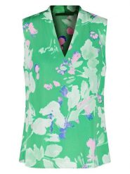 Gerry Weber Bluzka w kolorze zielono-kremowo-błękitnym rozmiar: 38. Brązowe bluzki damskie Gerry Weber, s, bez wzorów, z wiskozy, klasyczne, bez kołnierzyka, bez ramiączek. Za 109.78 zł.